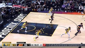 Jeremy Lamb with the acrobatic finish