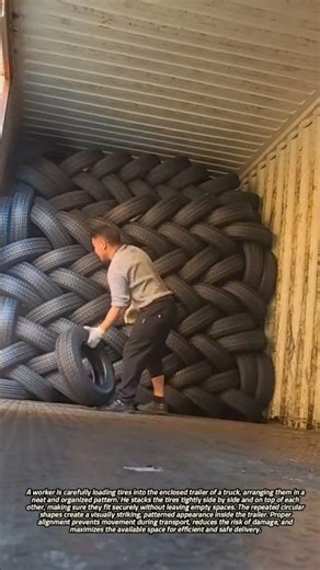 Organizing and Stacking Tires in an Enclosed Truck Trailer for Safe Transport