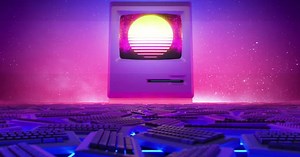 80's Retrowave Apple Macintosh 4K