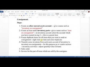 Lecture 77: What is Consignment and how to manage it in the QuickBooks?