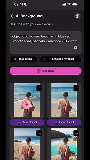 How to edit beach sunset images with Picsart's AI Background tool