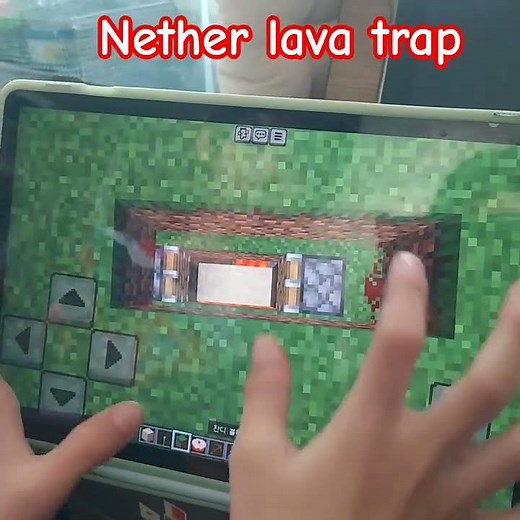 Minecraft building a Nether lava trap. 마인크래프트 네더 용암 함정 만들기