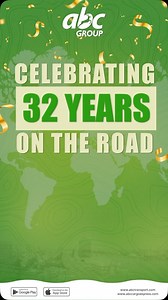 Celebrating 32 Years or road transport innovation and more. Cheers to all our customers who have been with us through the journey 🥂 🥳🥳 #goabc #yourpassporttoservice #abctransport | ABC Transport