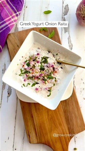 Greek yogurt Onion Raita #growcookrelish #recipereels #raita