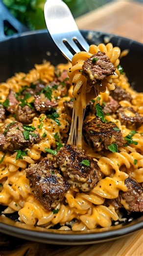 26K views · 260 reactions | Cheesy Steak Bites and Rotini Pasta...