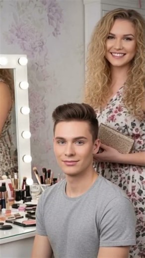 My boyfriend's romantic date night makeover! #makeup #transformation #tg #mtf #boytogirl #femboy #ai