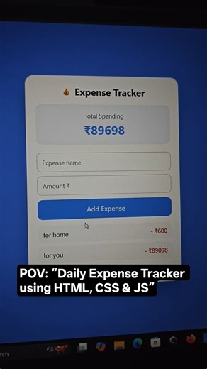 Daily Expense Tracker using HTML, CSS & JavaScript 💸 | Beginner Project #html #css #javascript #code