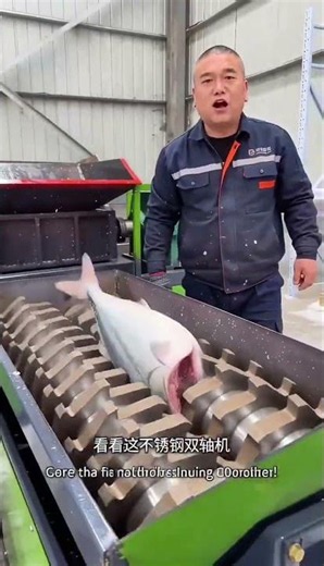 Crush Frozen Fish Fast with Dual-Shaft Shredder