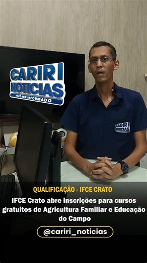 Nemésyo Pereira | O Instituto Federal do Ceará (IFCE), Campus Crato, está com inscrições abertas, até o dia 20 de fevereiro, para duas formações gratuitas... | Instagram