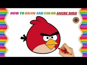 How to draw angry bird 👺|| Easy red angry bird drawing || colouring and painting kids art.
