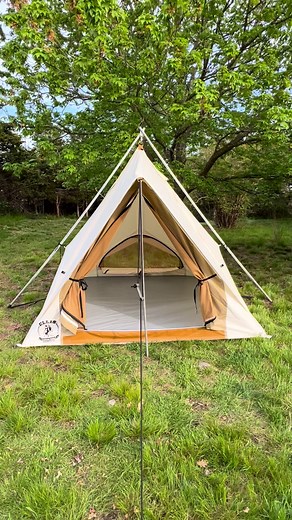 The 8’ Prairie Tent. Aint she cute.. lightest tent in the Ellis line up at 30lbs with a 5-7 setup time. #elliscanvastents #fyp #tiktok #camping #cowboyshit #campingtents