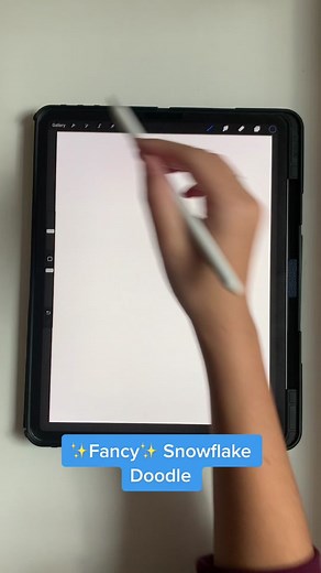 Beautiful Snowflake Drawing in Procreate on iPad