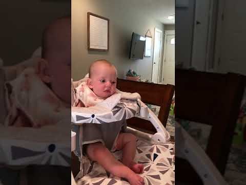 Baby’s first time eating baby food!