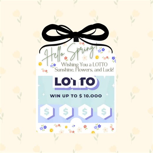 Spring Gift Tag | Lottery Ticket Insert - Etsy