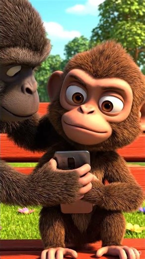 Monkey using smartphone short tranding viral