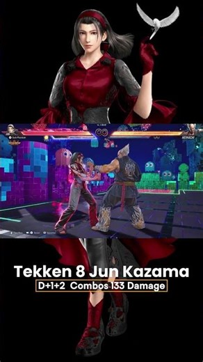 Tekken 8 Jun Kazama D+1+2 Rage Combo 133 DAMAGE INSANE! 🔥|#tekken8 #tekken8combos #tekken8jun