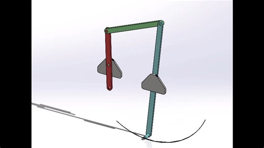 Inverse Parallelogram Mechanism - Mechanical by Solidworks Download File: https://drive.google.com/drive/folders/12YzXSRUbQWhDSzJHVLDdgAMrMgN7RPYM?usp=sharing The inverse parallelogram mechanism is equivalent to an elliptical gear. The ellipse has a major axis equal to b and a minor axis equal to √(b² − a²). Here, a denotes the crank length, while b represents the coupler link length. The foci of the ellipse coincide with the centers of rotation of the crank joints. -----------------------------