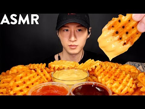 ASMR CHEESY WAFFLE FRIES MUKBANG (No Talking) EATING SOUNDS | Zach Choi ASMR