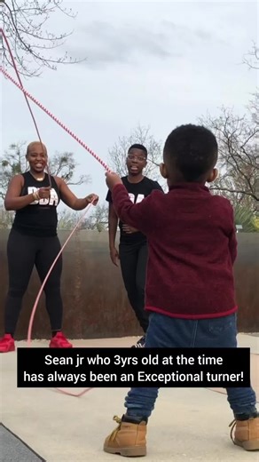 Our was 3 years old at the time but turned like like a pro! He's now and he can teach a Double Dutch Aerobics Class.