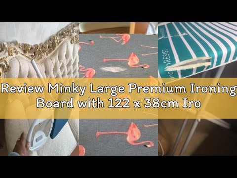 Review Minky Large Premium Ironing Board with 122 x 38cm Ironing Surface, Angled Iron Rest, Adjustab