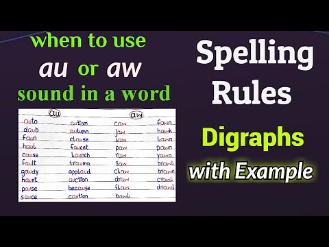 when to write au and aw in a word. au amd aw spelling rule