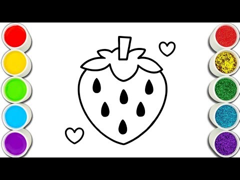 🍓 Cute Strawberry Drawing & Coloring | Easy Drawing for Kids | Strawberry Art Tutorial