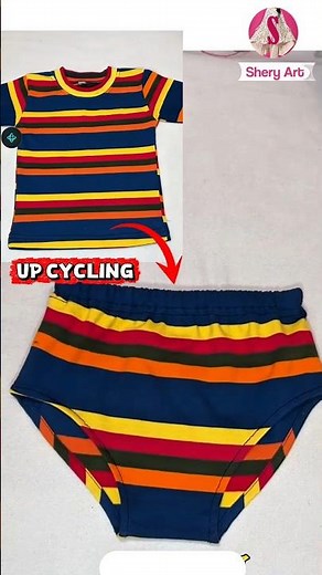 Don’t Throw Old T-Shirts! Make Underwear at Home ♻️ #upcycling #sewing