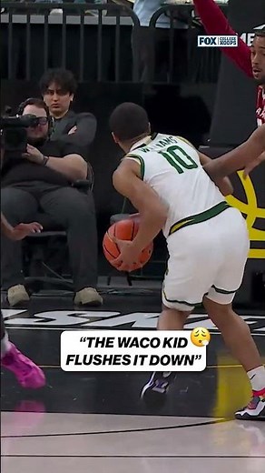 Caden Powell with the slam on the lob from Isaac Williams IV! #CBB #Baylor #basketball