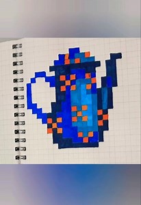 Tea Pot Pixel Art ☕📏 Easy Graph Drawing in Minutes | Craft And Paper