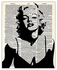 Buzz Unplugged Marilyn Monroe Dictionary Wall Art Print - 8x10 Unframed Aesthetic Wall Decor For Home, Office, Dorm and Bedroom - Creative Housewarming Idea for Marilyn Monroe Fans