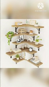 Latest corner shelves design for living room💝 |wall shelf|#homedecor #cornershelf #bookshelf