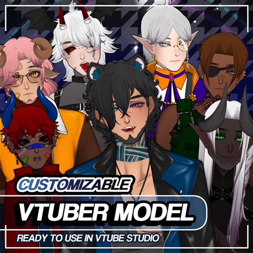 Customizable Male Vtuber Model: 900  Sliders, Clothes & Facial Options - Etsy