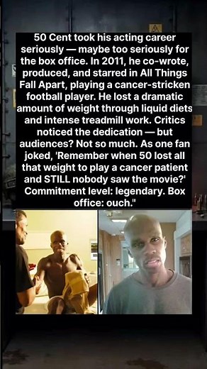 Remember when 50 Cent lost all that weight to play a cancer patient and nobody watched the movie?😭🎬