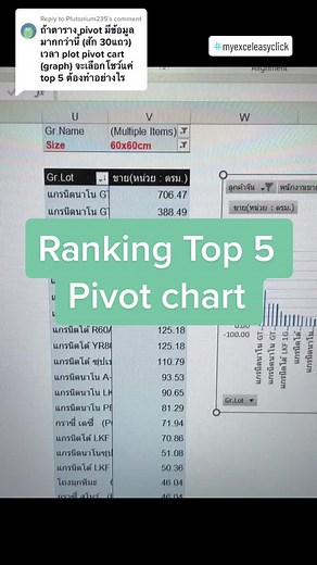 สร้างกราฟ Excel แสดง 5 อันดับแรกด้วย Pivot Chart
