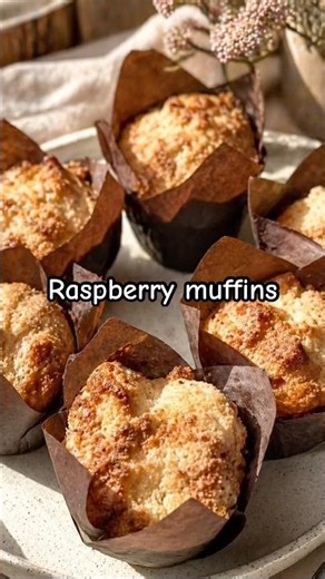 🧁 Raspberry White Chocolate Muffins in the air fryer 🍓
