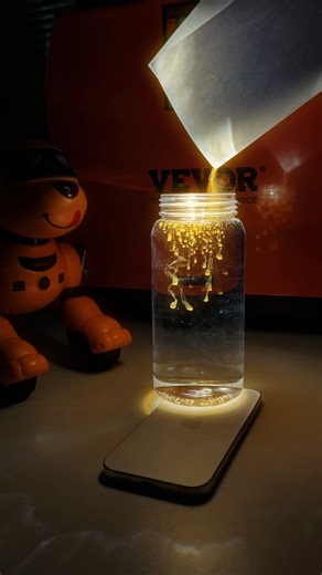 DIY science magic: firefly meteor shower with vitamin B2! ✨ #VEVOR #VEVORDIY #DIYAesthetic #ScienceHack #VitaminGlow #FireflyShower #MagicAtHome | VEVOR Home Improvement