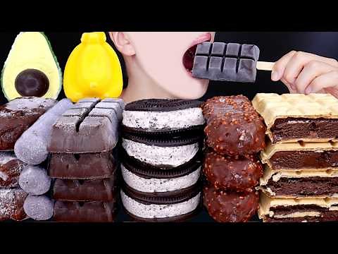 ASMR OREO CHOCOLATE ICE CREAM NUTELLA DESSERT MUKBANG 초콜릿 아이스크림 먹방オレオチョコレートアイスクリーム 咀嚼音 EATING SOUNDS