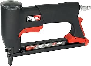 KIMSING 71/16 Pneumatic Upholstery Stapler, 22 Gauge Industrial Fine Wire Stapler 3/8 Crown(9.1mm), Fits 1/4-5/8 Inch(6-16mm) Staples, Air-Powered Staple Gun for Furniture and Woodworking