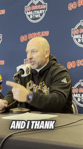 WATCH: ECU Football Coach Blake Harrell after the Military Bowl win over Pitt “What these young men have done such a great job of is building a culture, and that's tough to do in college football, I think, right now.” | Pirate Radio 92.7FM Greenville
