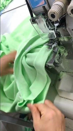 Overlock sewing machine with double collar guide. #shorts