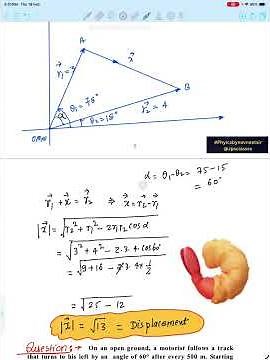 In a two-dimensional motion of a particle the particle moves from point A with position vector