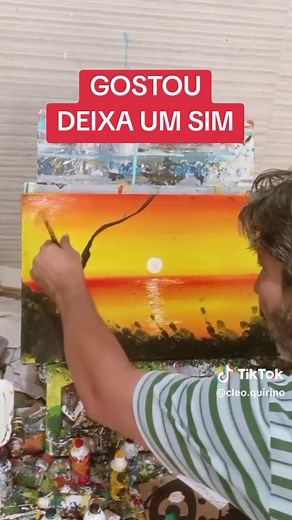 Pintura fácil: Aprenda a fazer um pôr do sol