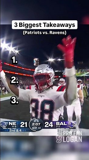 3 Biggest Takeaways: Patriots vs. Ravens | NFL Week 16 (SNF)