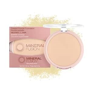 Mineral Fusion Pressed Powder Foundation, Neutral 1 - Fair Skin w/Peachy Undertones, Age Defying Foundation Makeup with Matte Finish, Talc Free Face Powder, Hypoallergenic, Cruelty-Free, 0.32 Oz