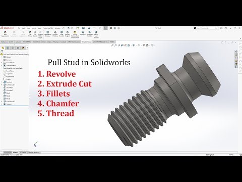 Solidworks CAD Design Exercise 181 Pull Stud in Solidworks