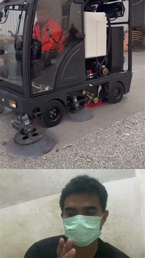 Tiny Street Sweeper Leaves the Road Spotless