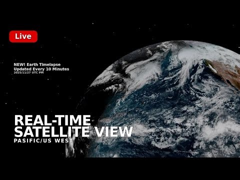 Tranquil Space Ambient Music — GOES-18 Satellite View Pacific Basin for Sleep Aid 🌙 271125 AM