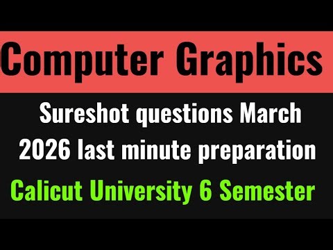 Computer Graphics Important Sureshot questions and answers March 2026 Calicut University bca bsc cs