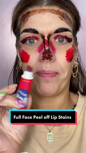 Full Face Peel-Off Lip Stain Makeup Challenge