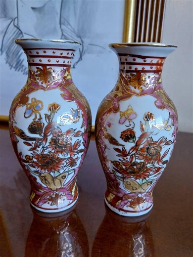 Pair of Limoges Porcelain Antique Vases H : 6.3"x W 3.55" - Enameled Vases and Textured Painted - Collectible Limoges Vase - Wedding Gift - Etsy